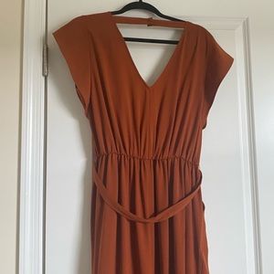 Medium Burnt Orange Rust Fall Jumpsuit - A New Day